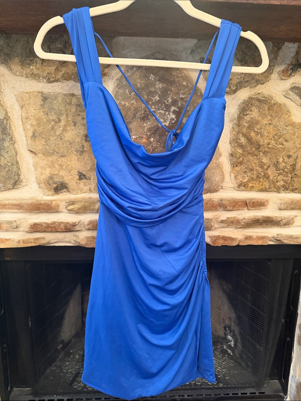 Lucy in the Sky Royal Blue Cowl Neck Slip Dress